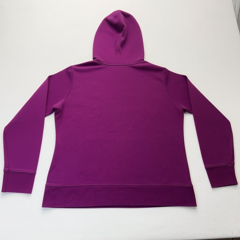 North Face Hoodie Womens L Purple Pink Logo Graphic Pullover Fleece Sweatshirt - Picture 3 of 9